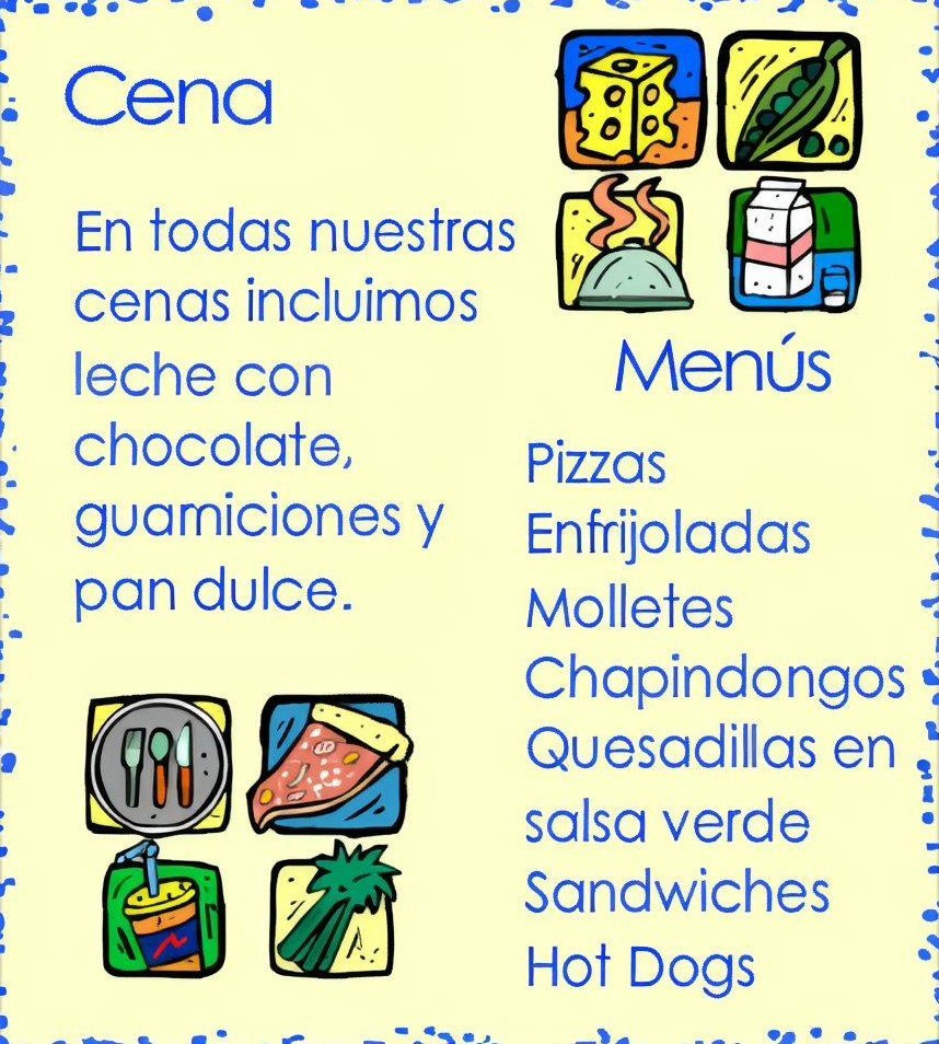 Menú de Cena Ojo Ciego Camp