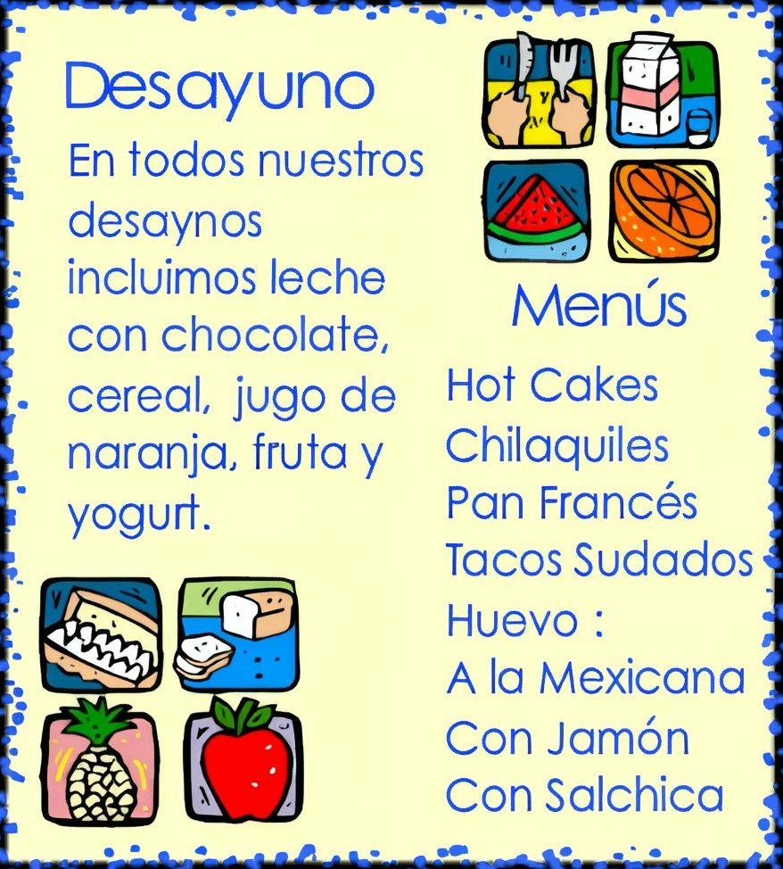 Menú de Desayuno Ojo Ciego Camp