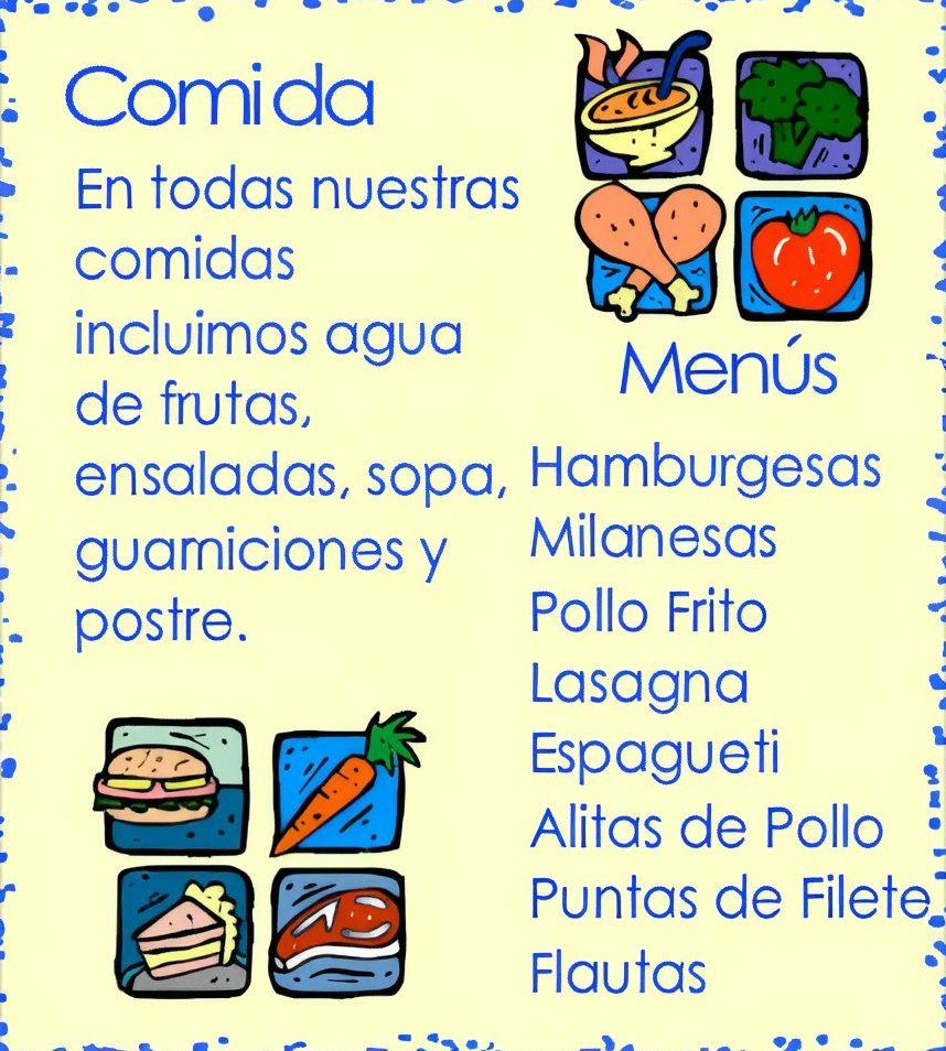 Menú de Comida Ojo Ciego Camp