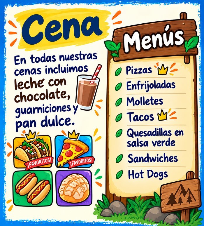 Menú de Cena Ojo Ciego Camp