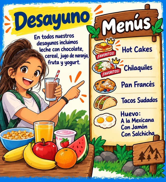 Menú de Desayuno Ojo Ciego Camp
